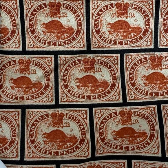 Museum Artifacts Province Of Canada 1851 First Postage Stamp 100% Silk Neck Tie - Picture 2 of 7